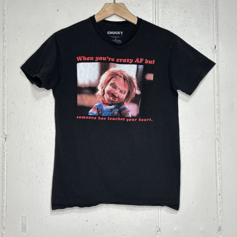 Chucky Mens S‎ Universal Studios Black T Shirt "When You're Crazy AF…"